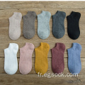 chaussettes no show coton couleur bonbon pour femme